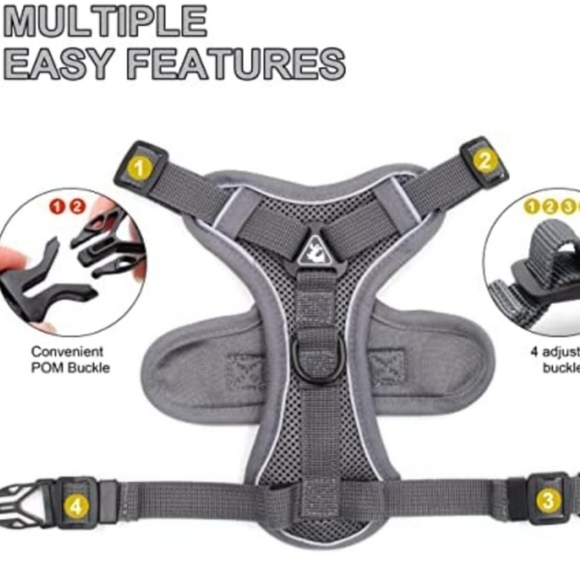 Reflective Adjustable Pet Vest Harness for Small Dogs Cats (Chest 12.5-18") - Picture 3 of 7